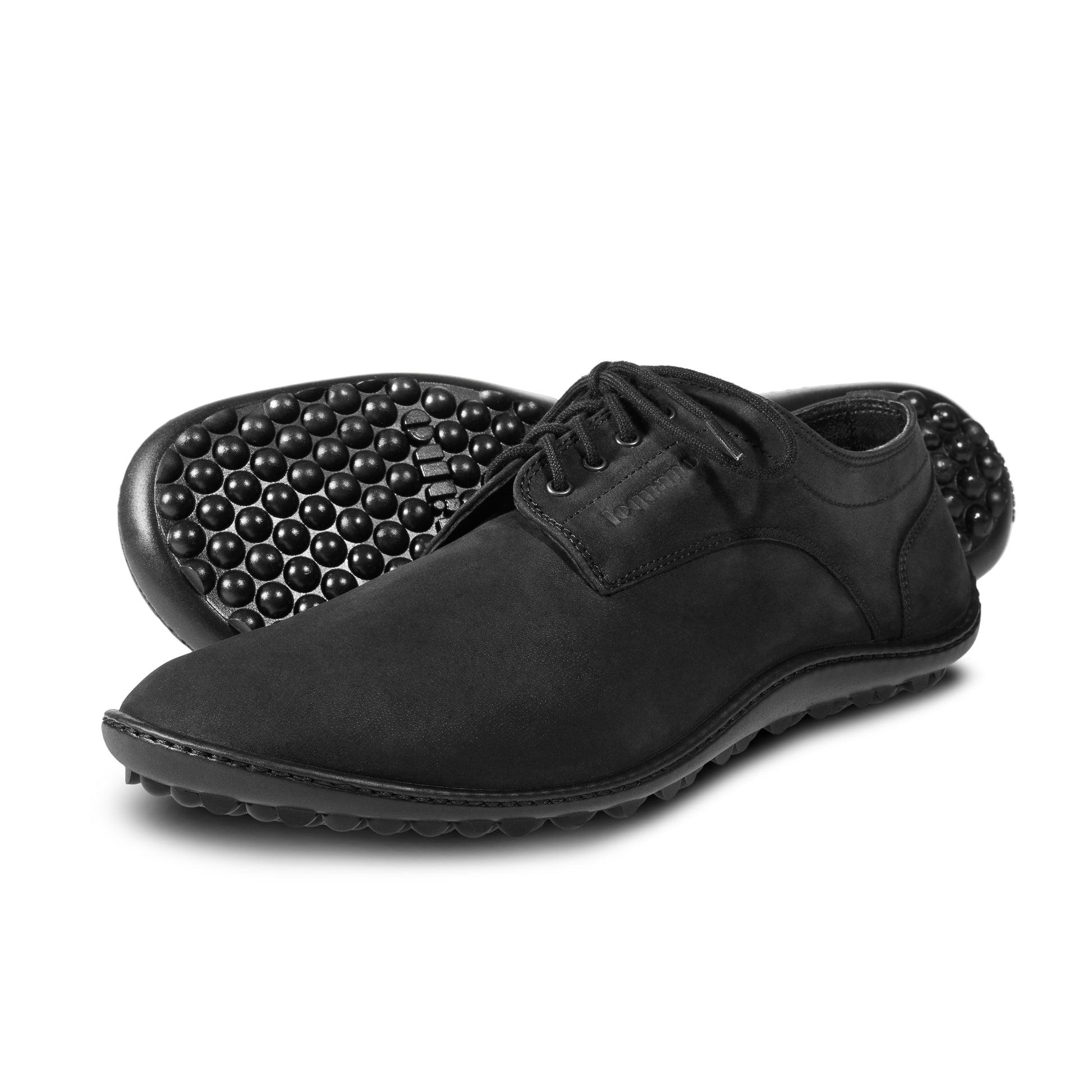 leguano, barefoot leather shoe, dean black, side pair