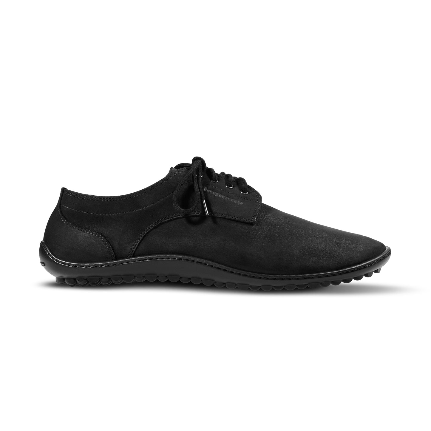 leguano, barefoot leather shoe, dean black, side view